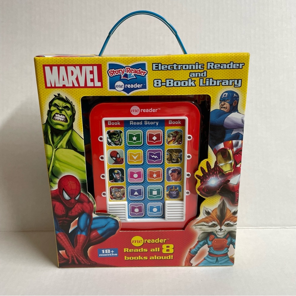 New Marvel Electronic Story Reader + 8-books Avengers Guardians Spider-Man